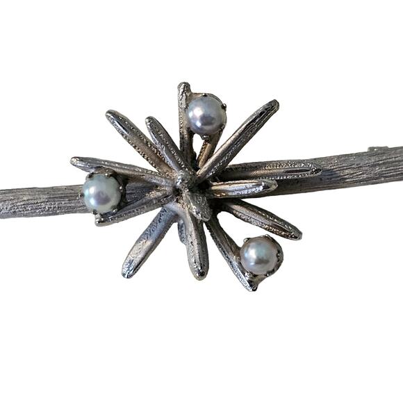 Vintage Kramer Atomic Silver Brooch Pin - Picture 2 of 7